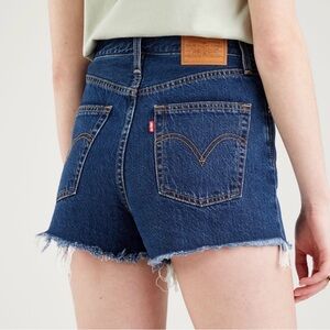 Levi's Women's Dark Blue High Rise Jean Shorts